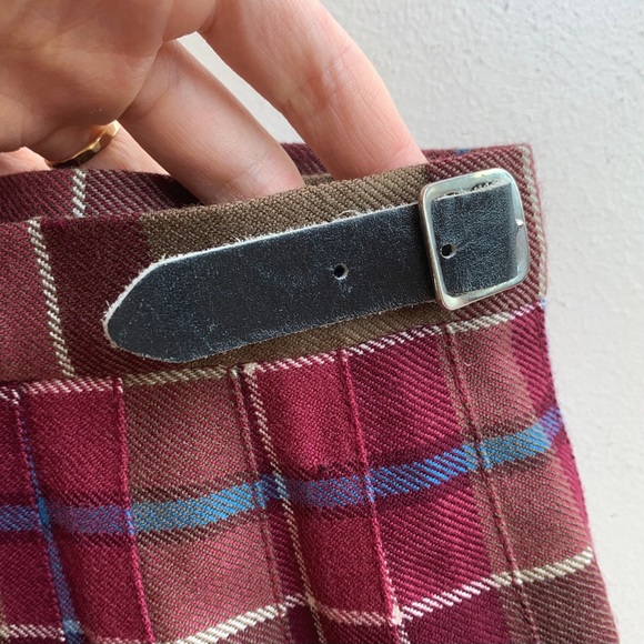 ‼️SOLD‼️Vintage 100% wool tartan plaid high waist Scottish kilt midi length 70s - Picture 5 of 7